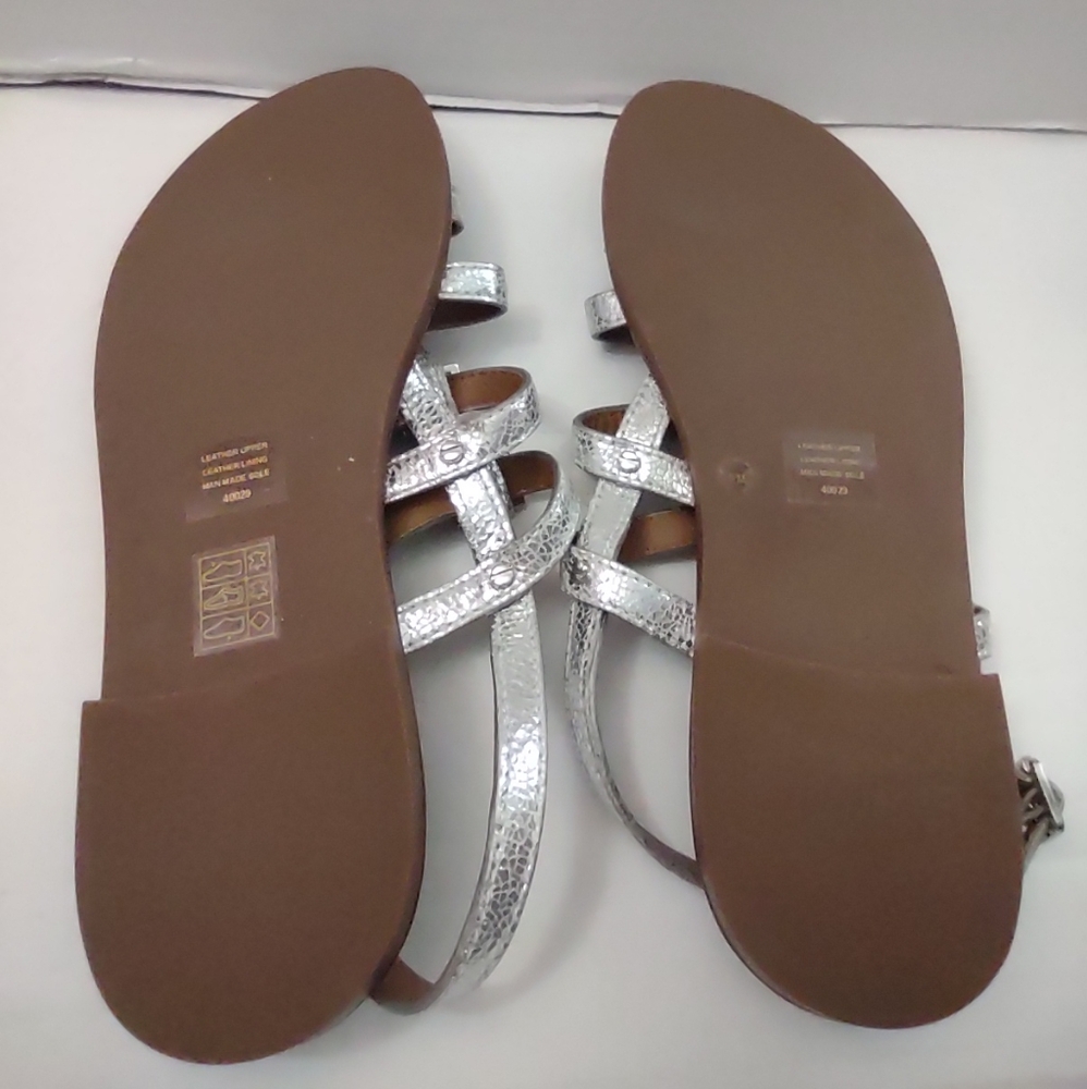 Tory Burch Reggie Metallic Silver Women's Sandals Size 9 - Picture 7 of 7
